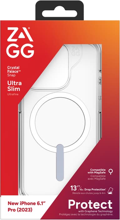 Zagg iPhone 15 Pro Crystal Palace Snap deksel (gjennomsiktig)