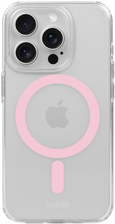 Holdit iPhone 15 Pro MagSafe deksel (rosa)