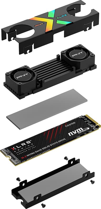 PNY CS3150 M.2 Gen 5 intern SSD med RGB (1 TB)