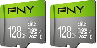 PNY Elite MicroSD-kort 128 GB (2-pakning)