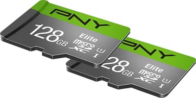 PNY Elite MicroSD-kort 128 GB (2-pakning)