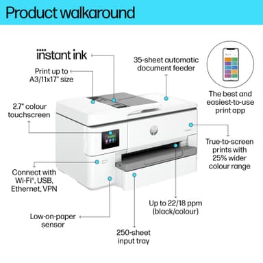 HP OfficeJet Pro 9720e AIO Inkjet skriver