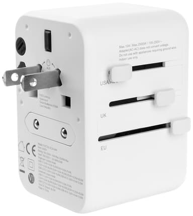 Fixed World 65W reiseadapter (hvit)