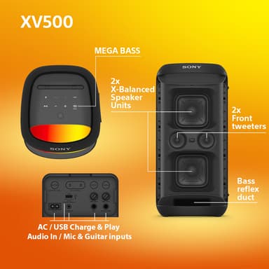 Sony SRS-XV500 trådløs festhøyttaler (sort)