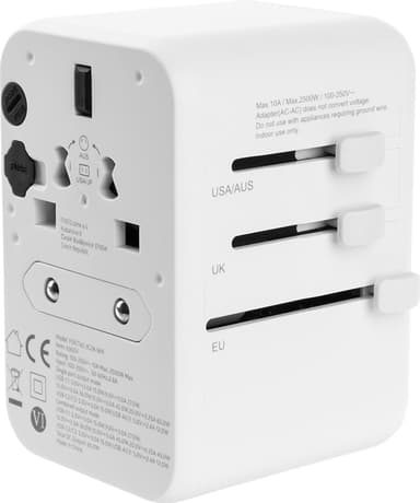 Fixed World 65W reiseadapter (hvit)