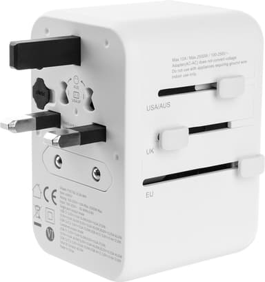 Fixed World 65W reiseadapter (hvit)