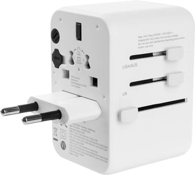 Fixed World 65W reiseadapter (hvit)