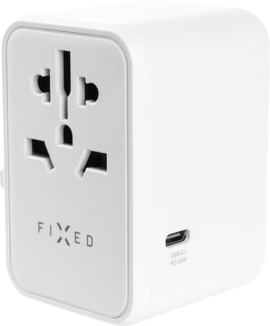 Fixed World 65W reiseadapter (hvit)