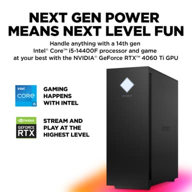 HP Omen 25L i5-14F/16/1000/4060Ti stasjonær gaming-PC