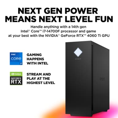 HP Omen 25L i7-14F/16/1000/4060Ti stasjonær gaming-PC