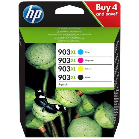 HP 903XL fire stk. fargepatroner, multipakke
