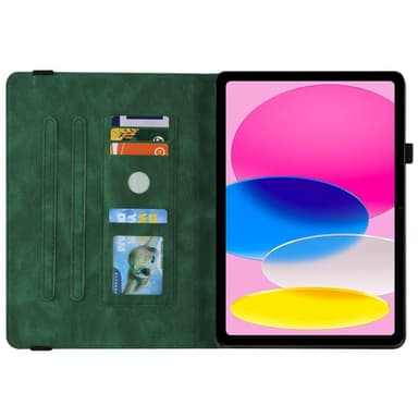 Apple iPad 10.9 2022 Sammenleggbart Veske Kortholder Sommerfugl - Grønn