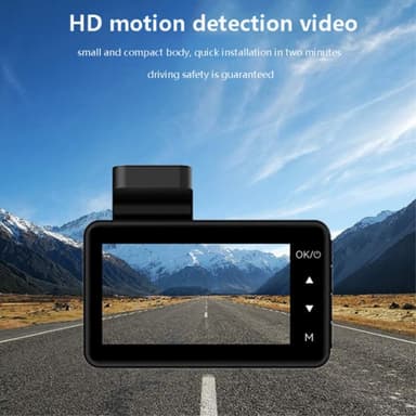 3-tommers bildashbordkamera 1080P Full HD-opptak
