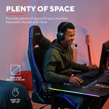 Trust GXT709 LUMINUS RGB gamingbord (sort)