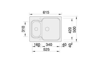 Blanco Nova kjøkkenvask 615x500 (antracit)