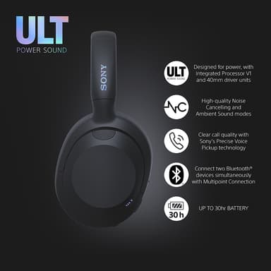 Sony ULT Wear trådløse around-ear hodetelefoner (sort)