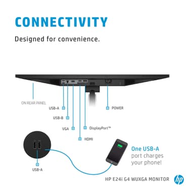 HP EliteDisplay E24i G4 24" skjerm (sort)