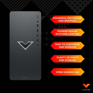 HP Victus 15L R5-5G/8/256/RX6400 stasjonær gaming-PC