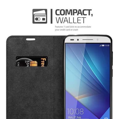 lommebokdeksel Honor 7 case (svart)
