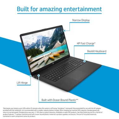 HP Laptop 17-cn3802no i3-N305/8/128GB bærbar PC