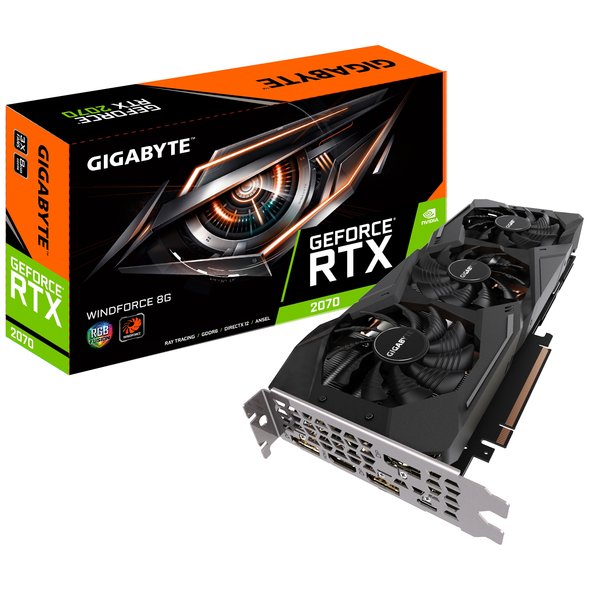 Gigabyte GeForce RTX 2070 WindForce grafikkort 8G - Elkjøp