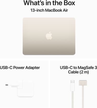 MacBook Air 13 M3 10C GPU/24/1TB (stjerneskinn)