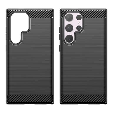 Samsung Galaxy S24 Ultra Karbonfiber Teksturdeksel - Svart