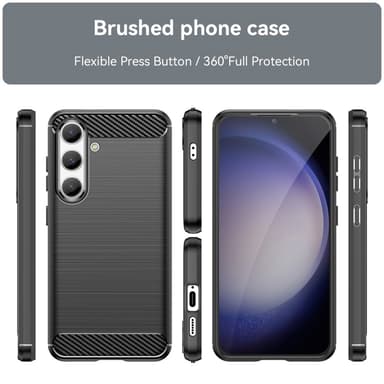 Samsung Galaxy S24 Karbonfiber Teksturdeksel - Svart