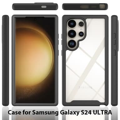 Til Samsung Galaxy S24 Ultra PC+TPU-deksel med støtsikker telefonveske
