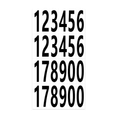 2 ark 1,25 x 3,8 cm numeriske etikettklistremerker