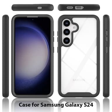 Til Samsung Galaxy S24 PC+TPU-deksel med støtsikker telefonveske