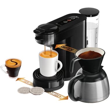 Senseo Switch 3in1 kaffemaskin Base+ HD6594/60 (sort)