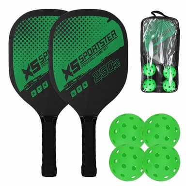 Pickle Ball racketsett Padlesett 2 racketer 4 sylteballer