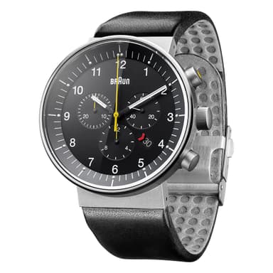 Braun prestige chronograph klokke med lær rem