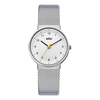 Braun klassisk klokke med mesh stålrem