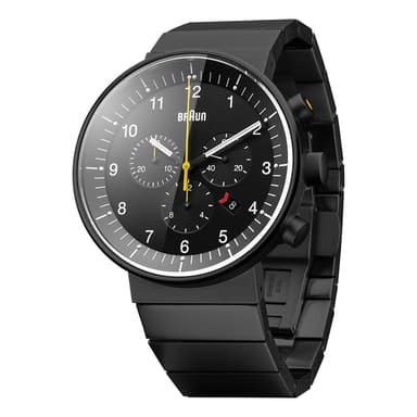 Braun prestige chronograph klokke med rustfritt stål
