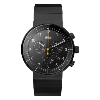 Braun prestige chronograph klokke med rustfritt stål