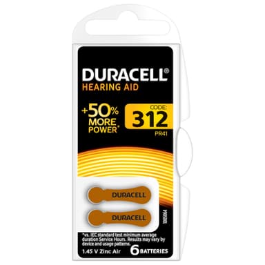 Duracell batteri til høreapparat DA312 (6 pakk)