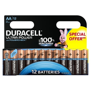 Duracell Ultra Power AA Alkalinebatterier 12pk Elkjøp