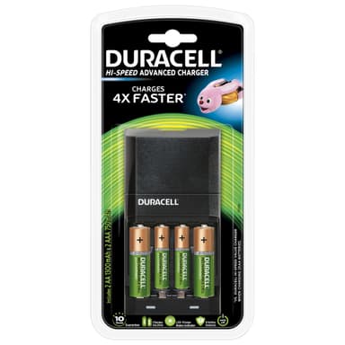 Duracell 45 min AA/AAA lader + 4x recharge plus Duracell 45 min AA/AAA lader + 4x recharge plus