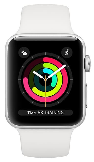 Apple Watch Series 3 42mm (sølv alu/hvit sportsreim)