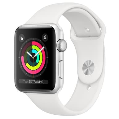 Apple Watch Series 3 42mm (sølv alu/hvit sportsreim)