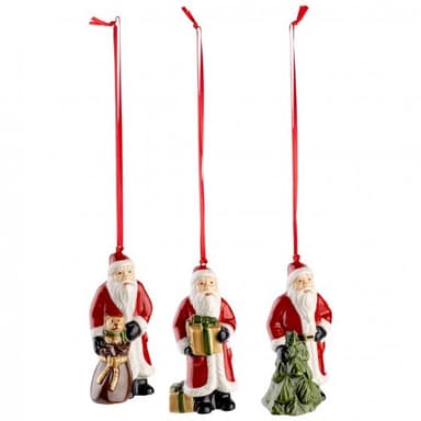 Villeroy & boch nostalgic ornaments ornaments santas, set 3pcs 9cm