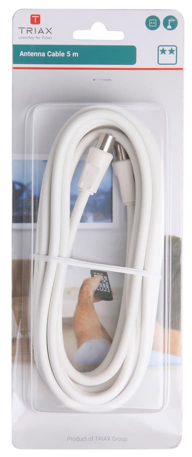 Triax antennekabel fem meter (hvit)