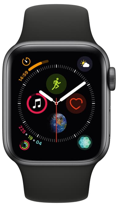 Apple Watch Series 4 40 mm (grå alu/sort sport band)