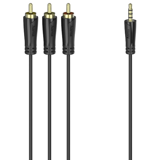 Hama 4-pin kabel (3 stk. RCA-uttak - 3,5 mm jack plug/1,5 m)