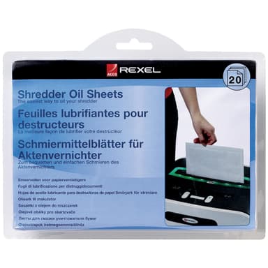 Rexel oljeark til makulator (20 stk)