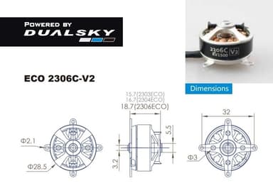 Dualsky ECO 2306C V2 1900KV 30gram
