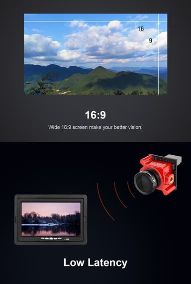 Foxeer monster micro pro 16:9 fpv camera red