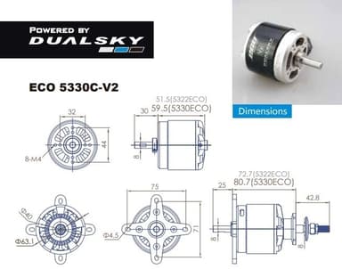 Dualsky ECO 5330C V2 225KV 640gram